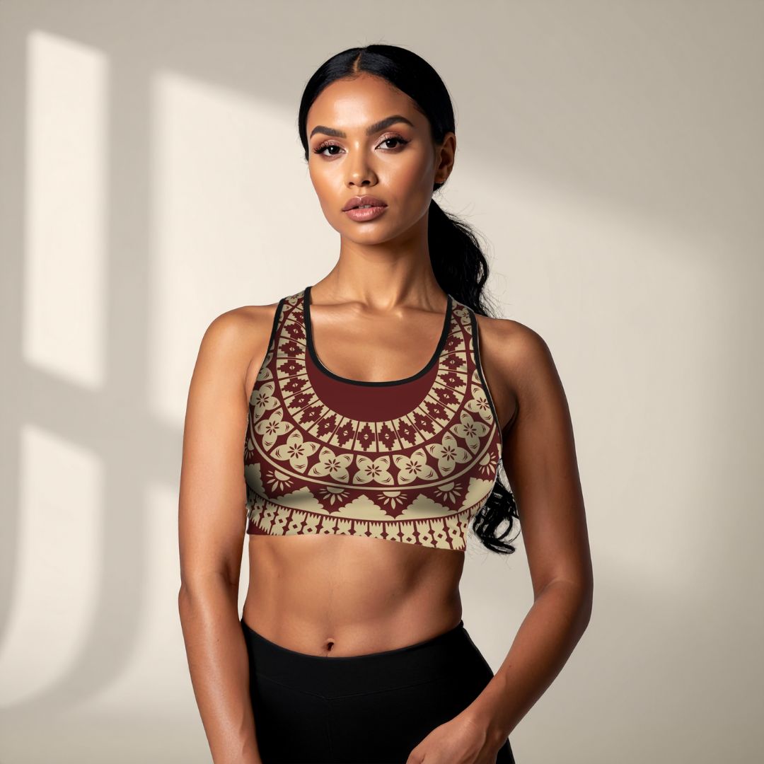 PasifikaOne Seamless Sports Bra - Fiji Red - AU/NZ/USA