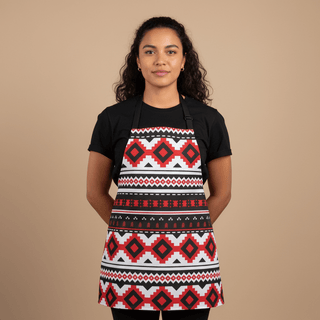 Colorway tribal print apron featuring bold patterns, perfect for cooking or gardening, suitable for AU, NZ, and USA markets.