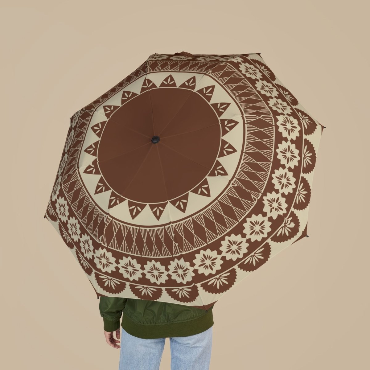 Umbrella, 48-inch Fiji-themed accessories umbrella with colorful Polynesian patterns, perfect for sun protection.