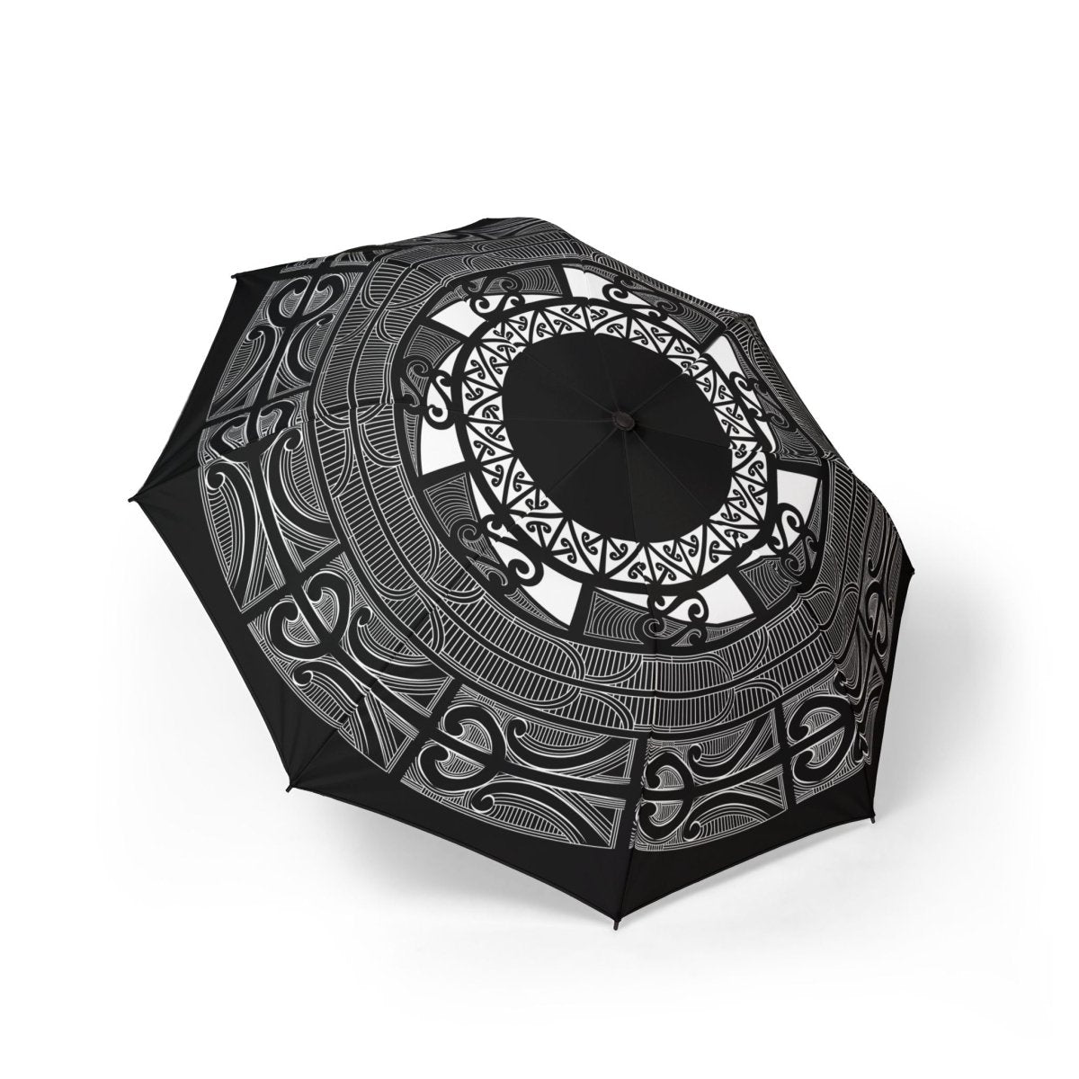 PasifikaOne Māori umbrella, 48-inch (122cm) waterproof umbrella with traditional Māori design, ideal for accessorizing.