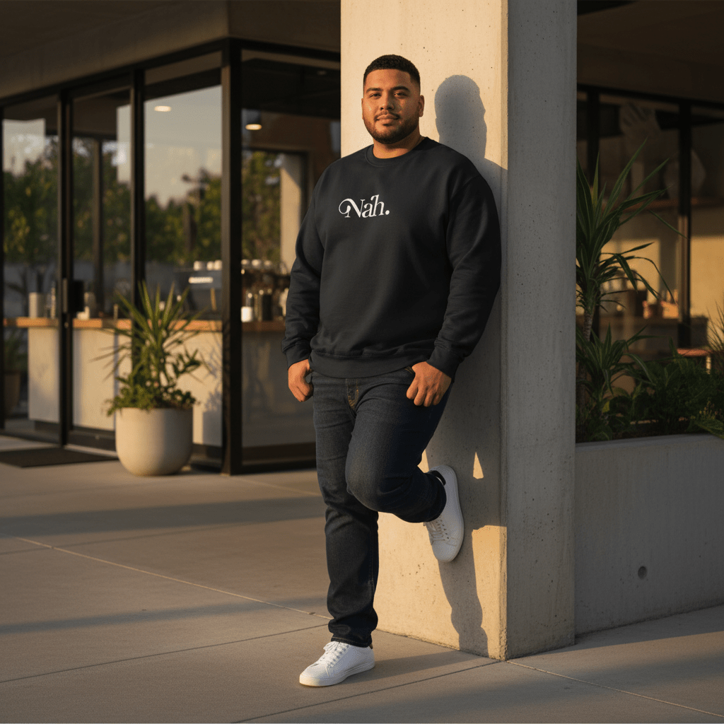 Inkblot Champion unisex sweatshirt featuring a stylish Nah design, casual fit, ideal for comfortable everyday wear.