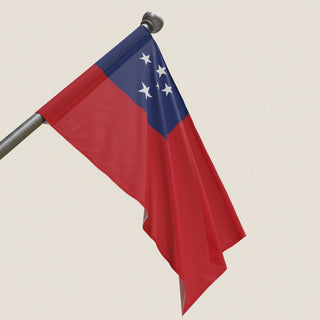 Colorway Samoan flag home decor print featuring AU and USA flags on a small 18x12 inch canvas.