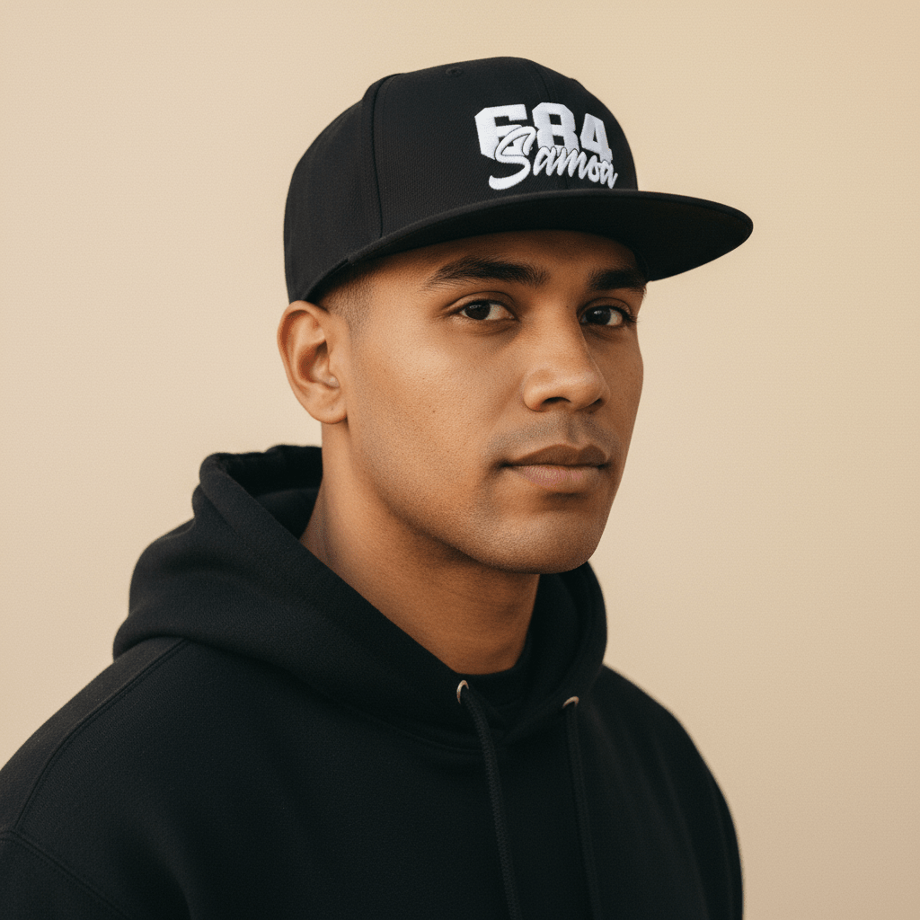 帽子 FLAREUP Soyo Asymmetrical Cap Flat Bill Snapback Hat - 684 Samoa - Black Embroidery - AU/NZ/USA