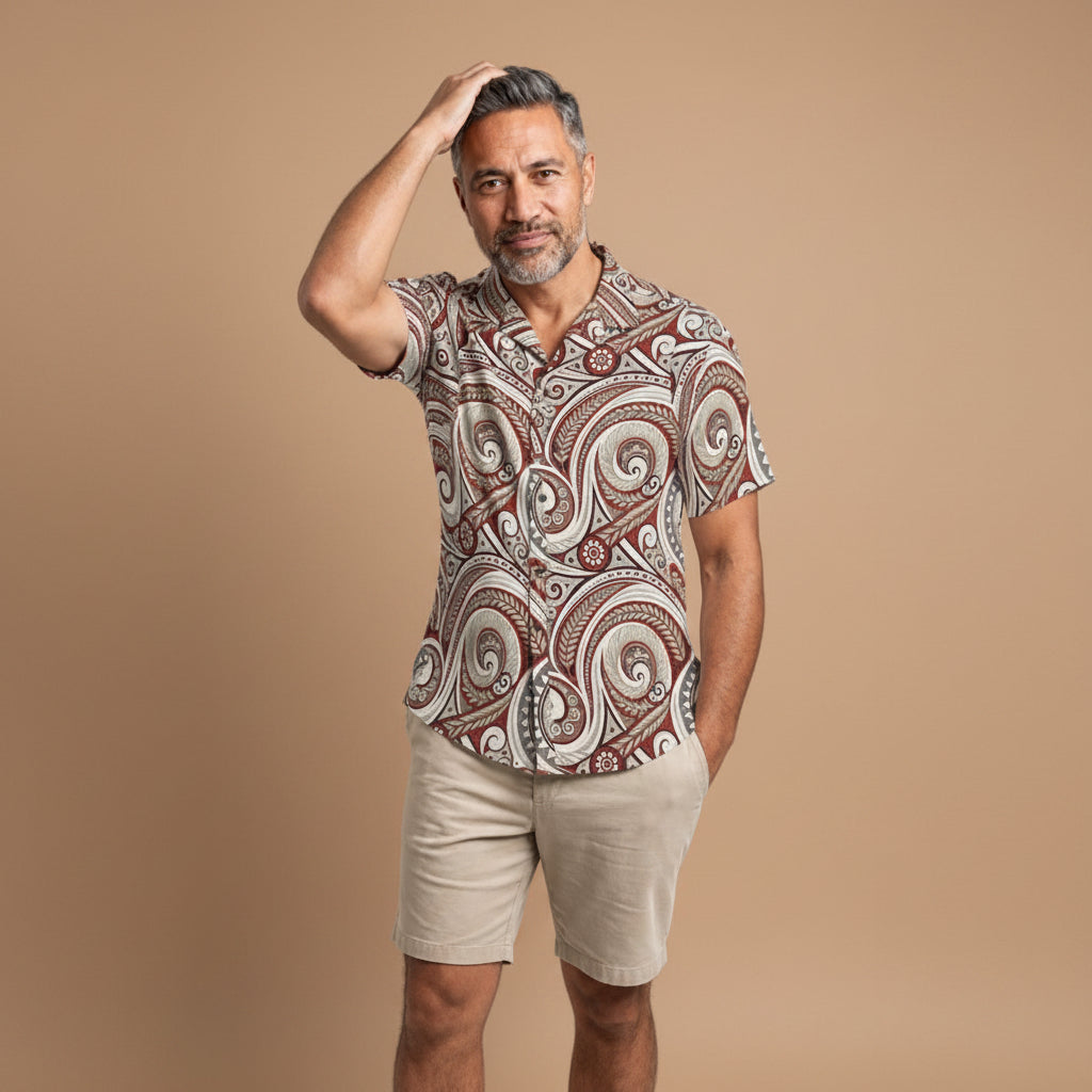 Hawaiian Camp Shirt - Firecrest - AU/NZ/USA - The Koko Samoa