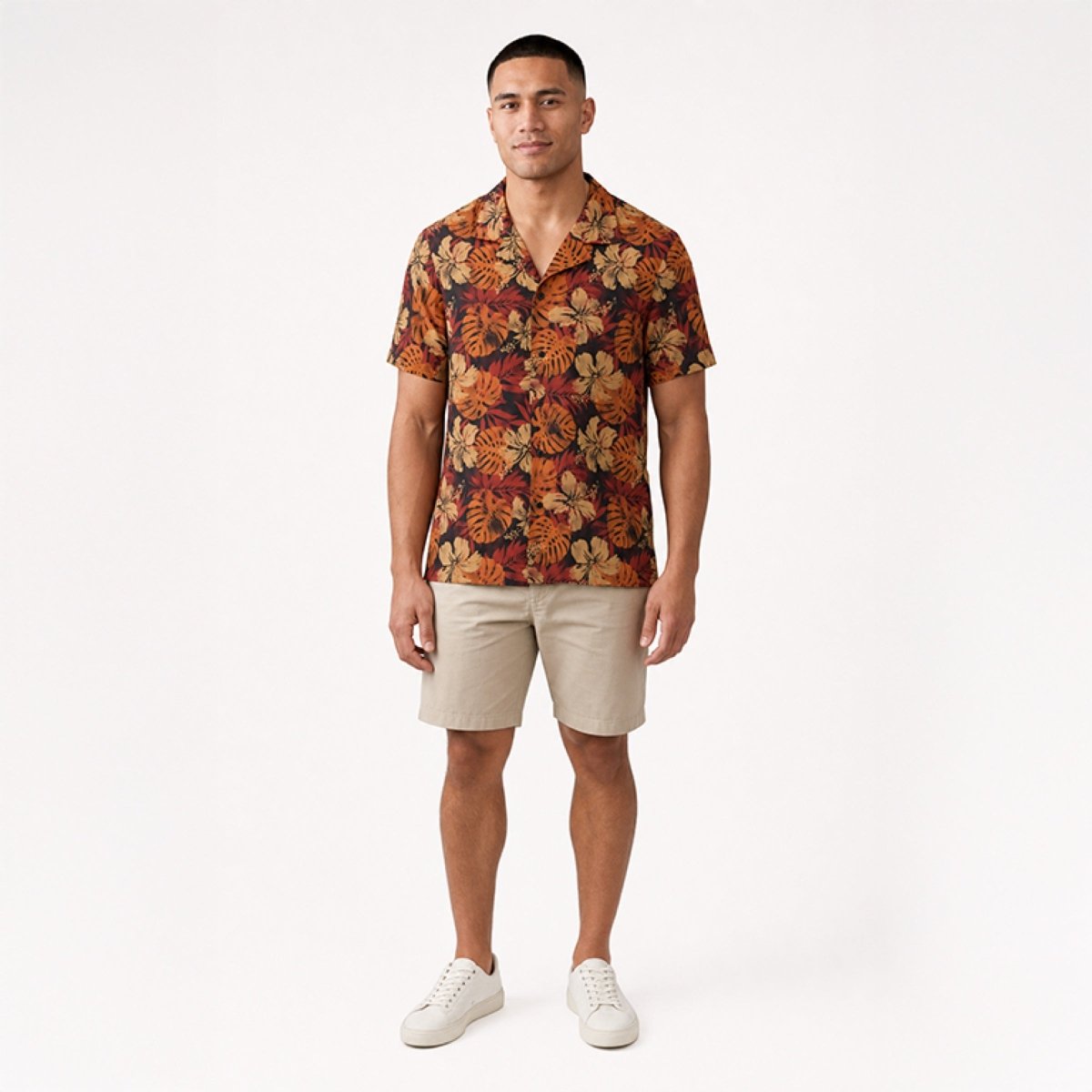 Hawaiian Camp Shirt - Lalomanu Ember - AU/NZ/USA - The Koko Samoa