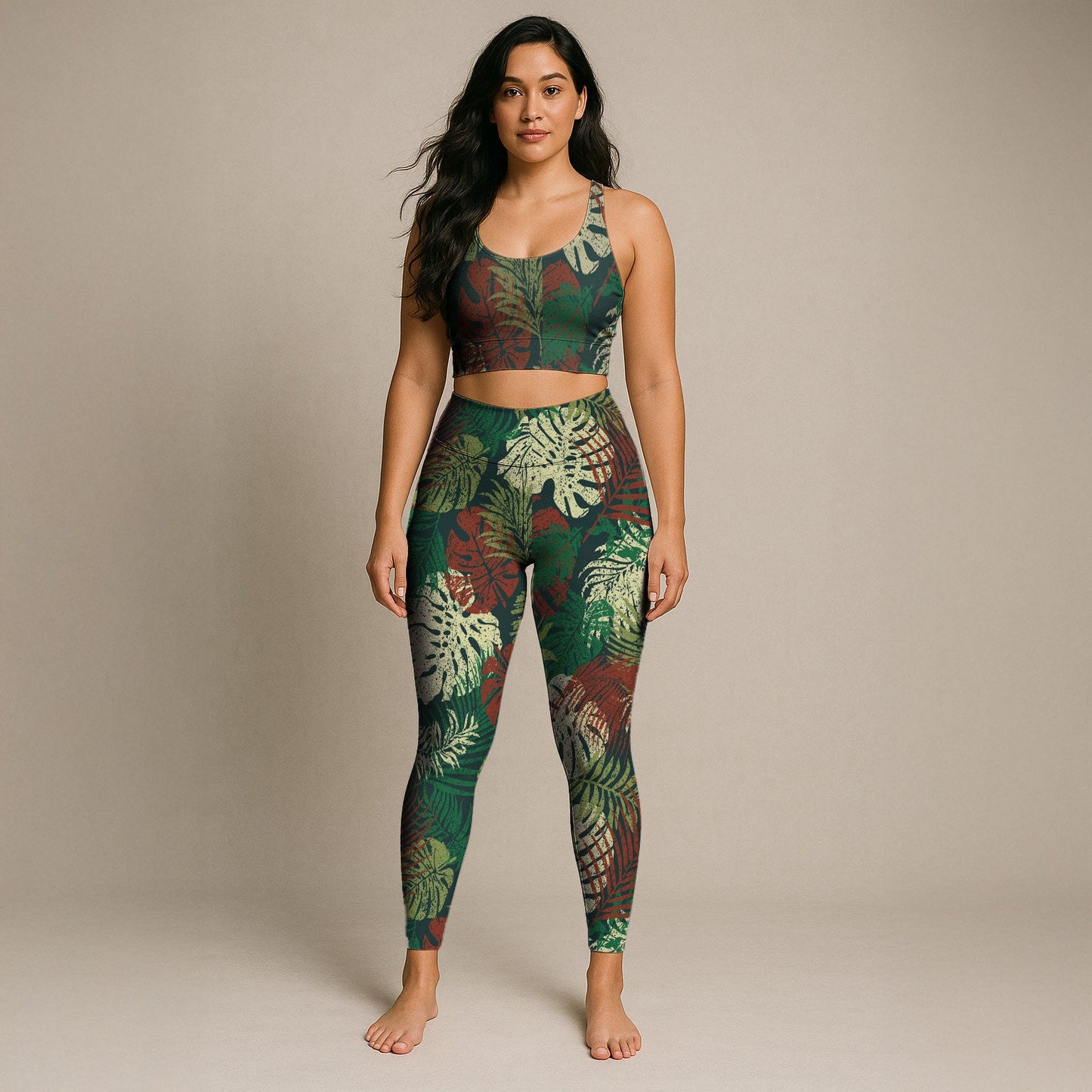 IslandFlex Leggings - Tafatafa Greens - AU/NZ/USA - The Koko Samoa