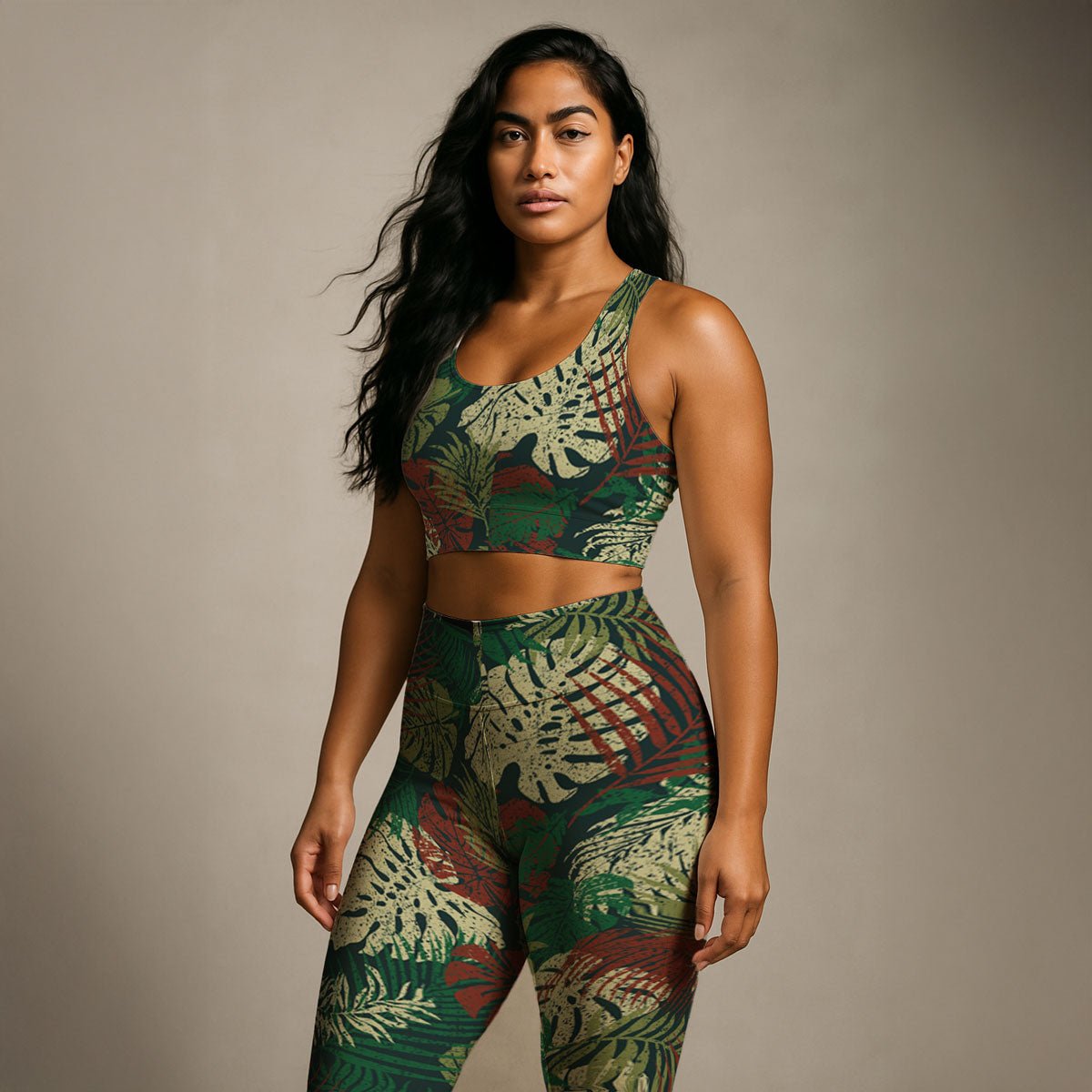 IslandFlex Leggings - Tafatafa Greens - AU/NZ/USA - The Koko Samoa