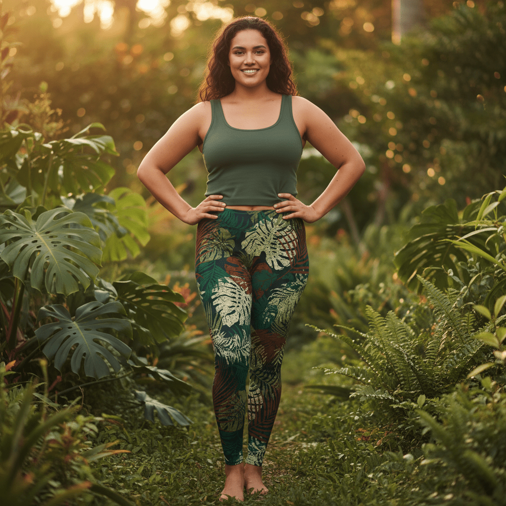 IslandFlex Mid - Rise Leggings - Tafatafa Greens - AU/NZ/USA - The Koko Samoa