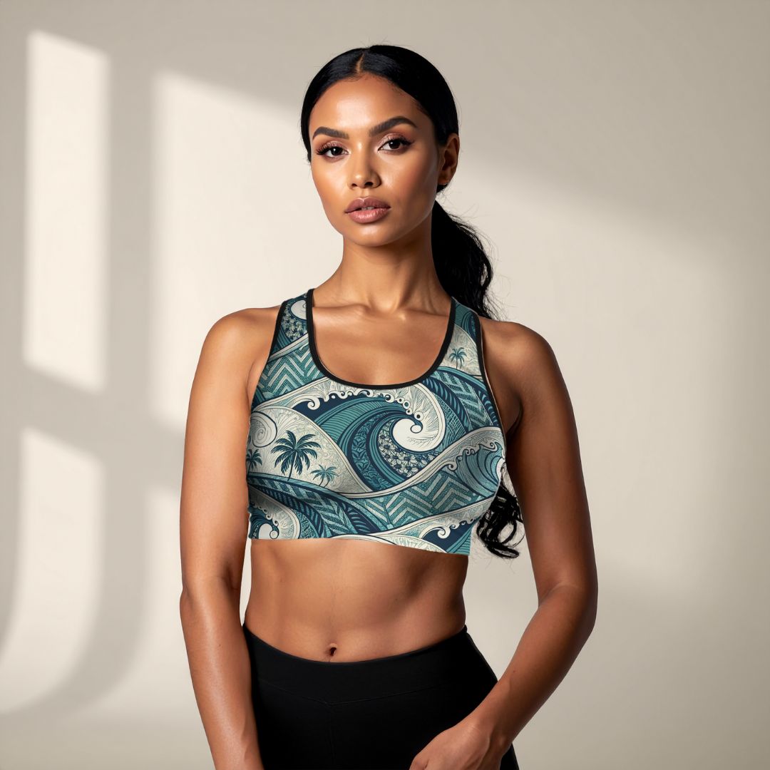 Islandflex Seamless Sports Bra - Blue Waves - AU/NZ/USA - The Koko Samoa