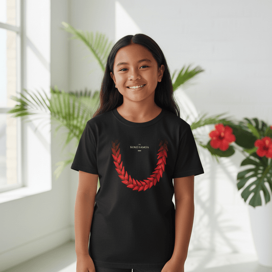Kids unisex Ula Fala tee by The Print Bar featuring colorful tropical design on a comfortable kids' t-shirt.
