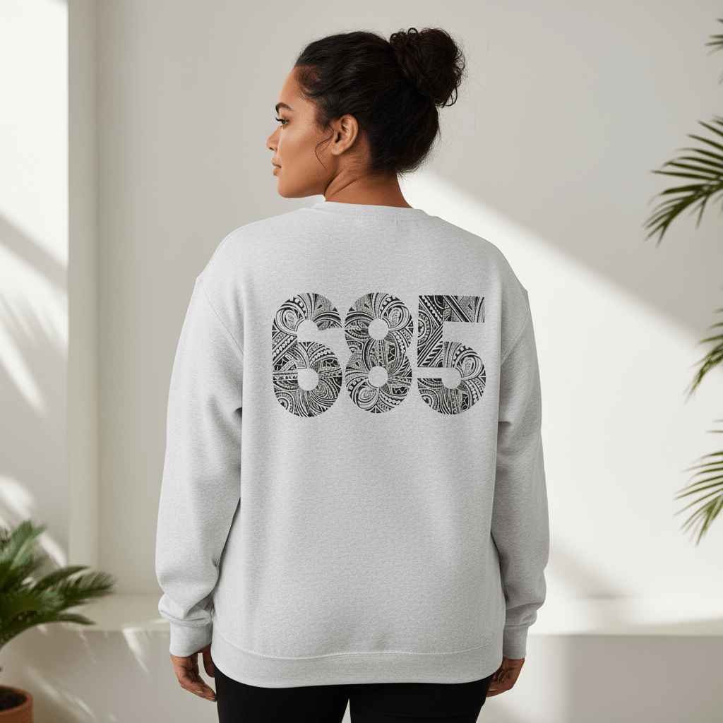 Unisex heavy personalized sweatshirt with monster digital print in ash color, suitable for casual wear.