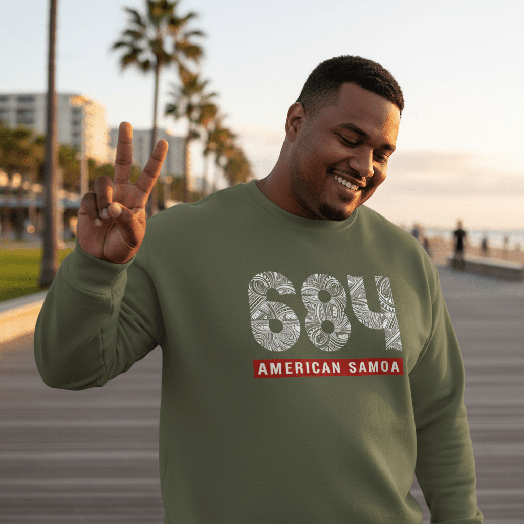 Unisex Heavy Sweatshirt - American Samoa 684 - Personalized - USA - The Koko Samoa
