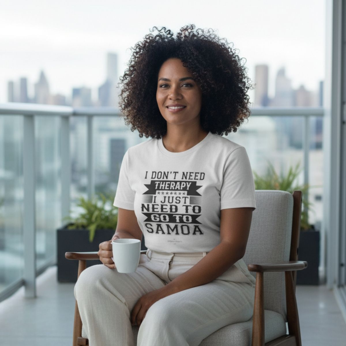 Charcoal soft unisex tee from Samoan Therapy by The Print Bar, featuring a comfortable fit and casual style.