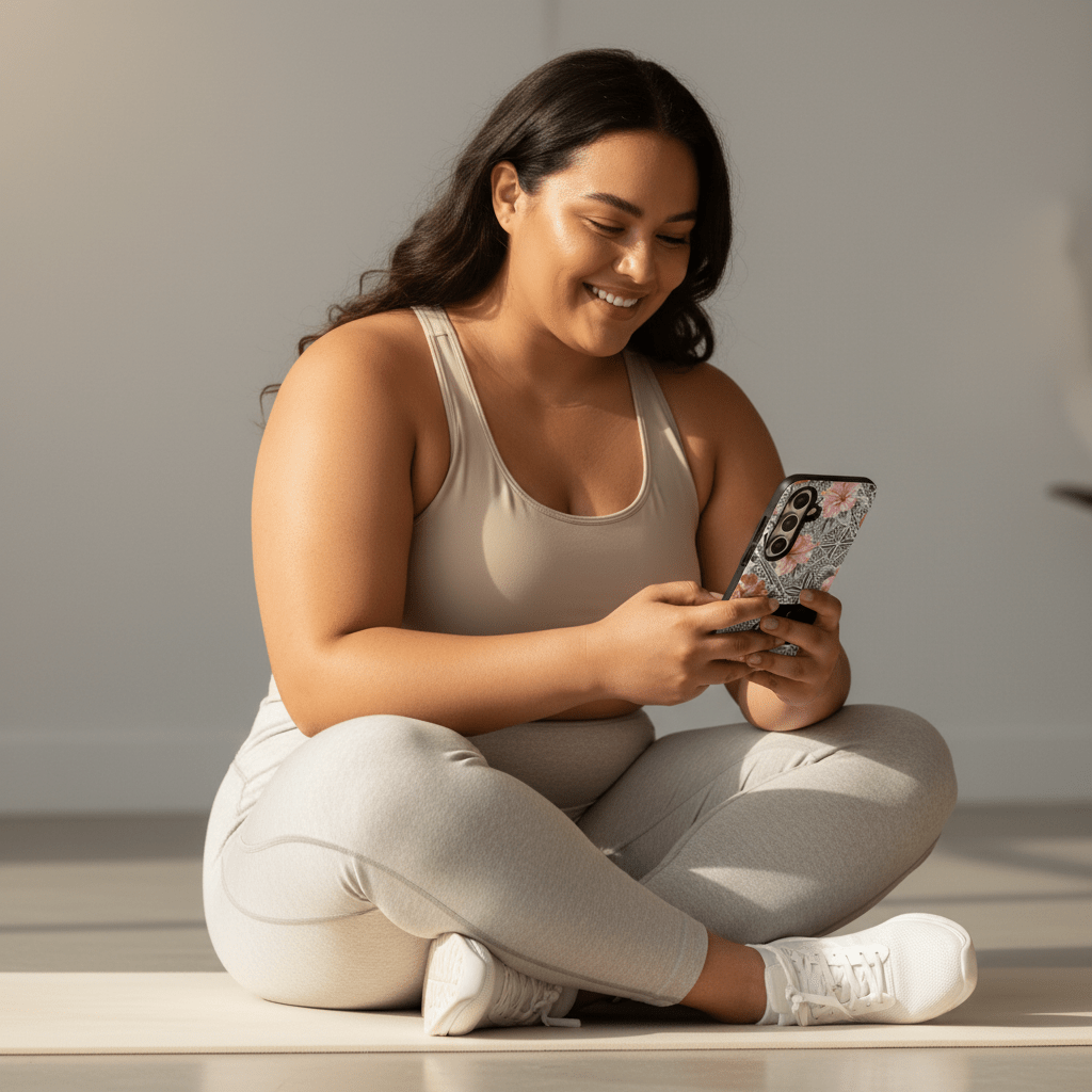 Samsung Tough Phone Case by WOYC with SoloSolo Blooms design, protective cover for smartphones, featuring colorful floral pattern.