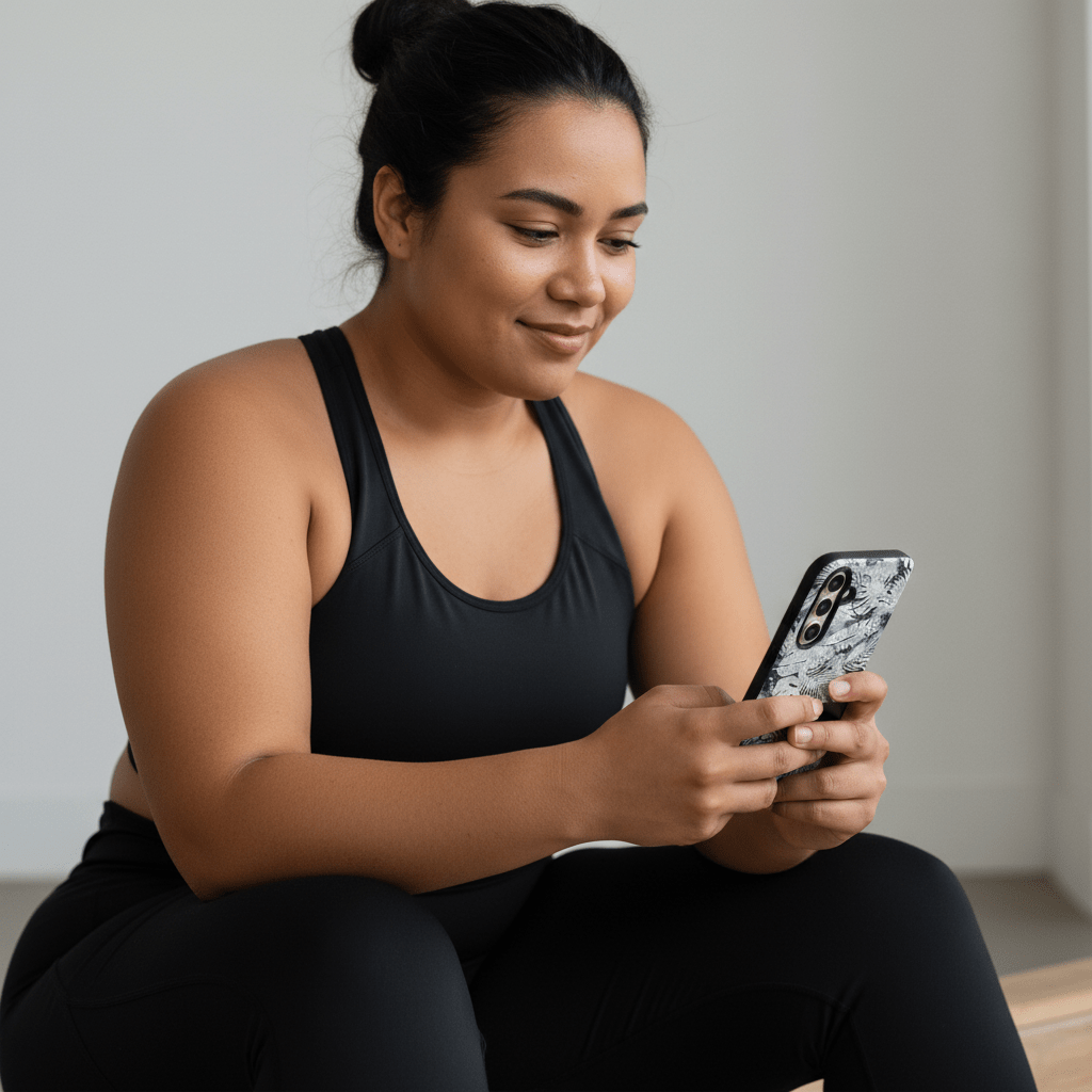 Samsung Tough Phone Case by WOYC in Tiavi Mist color, designed for durable protection for Galaxy smartphones.