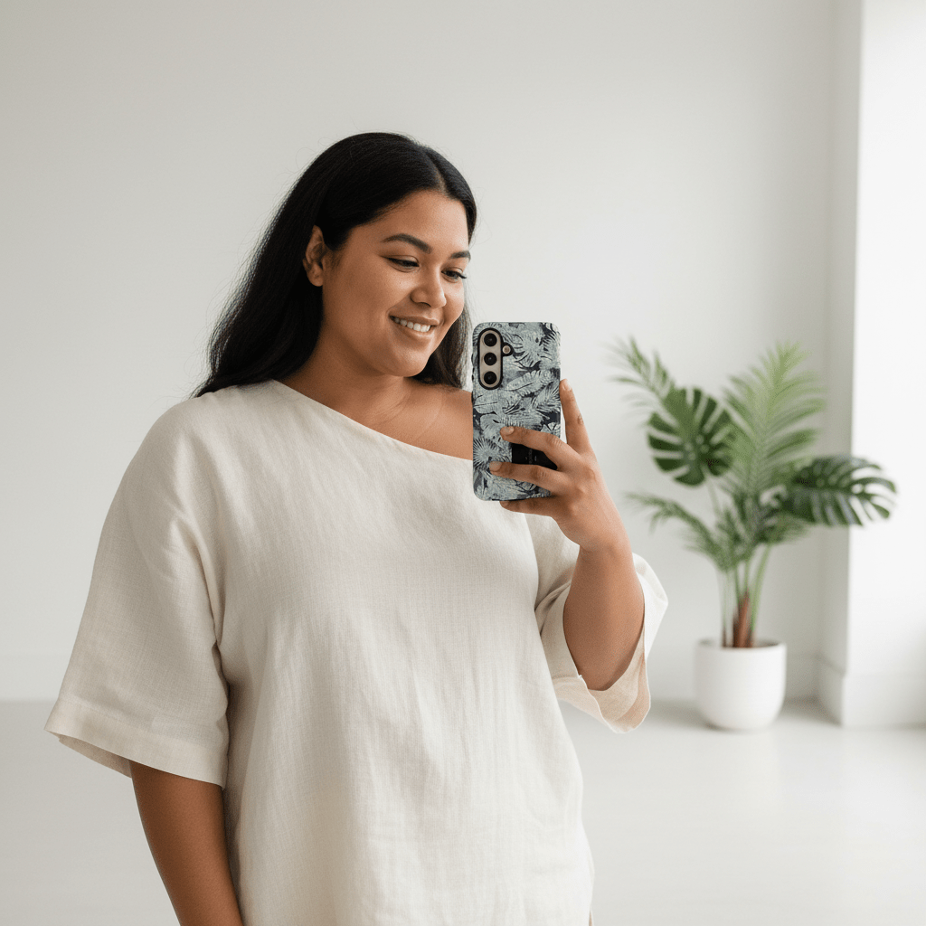 Samsung Tough Phone Case by WOYC in Tiavi Mist color, designed for durable protection of Samsung smartphones.