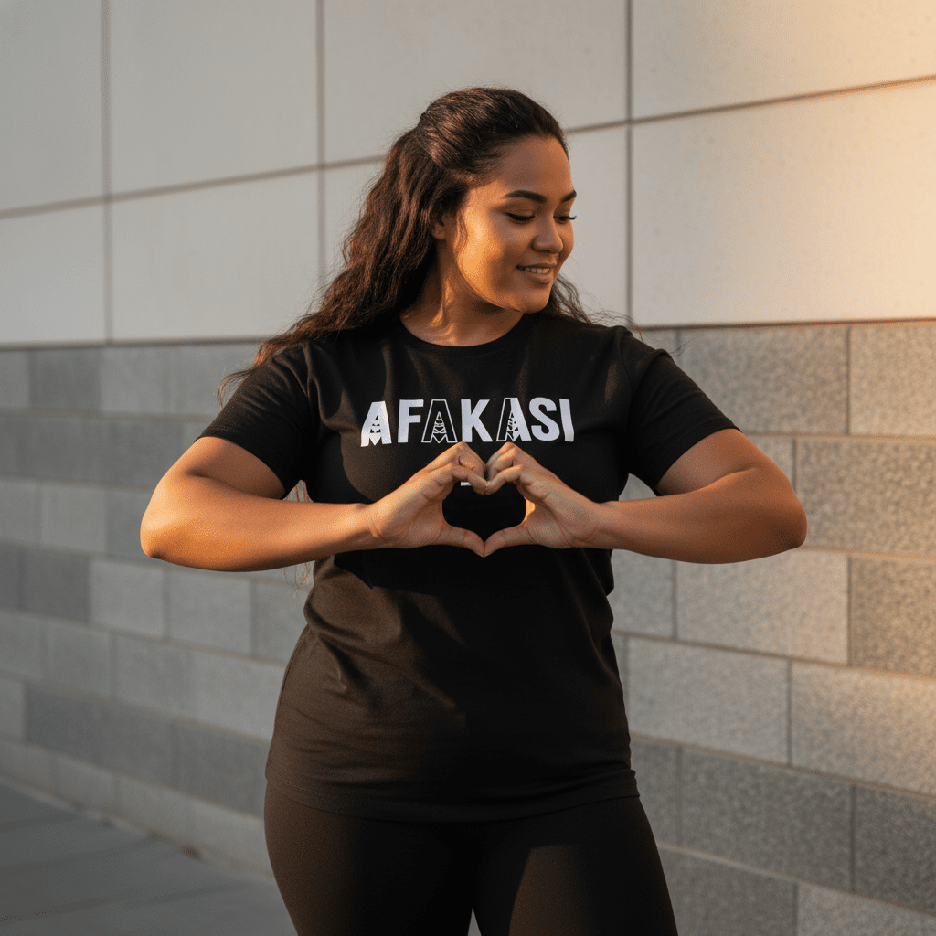 Soft unisex Afakasi T-shirt by The Print Bar featuring a comfortable fit and unique design inspired by Samoan culture.