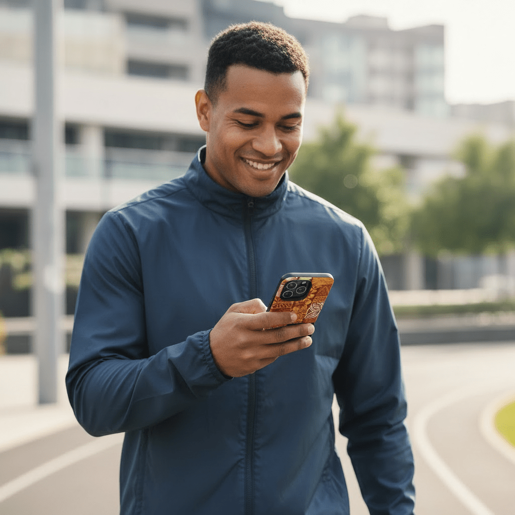 WOYC Tough Phone Case Sataoa Sunrise with tropical island design for AU, NZ, and US models, durable protective phone cover