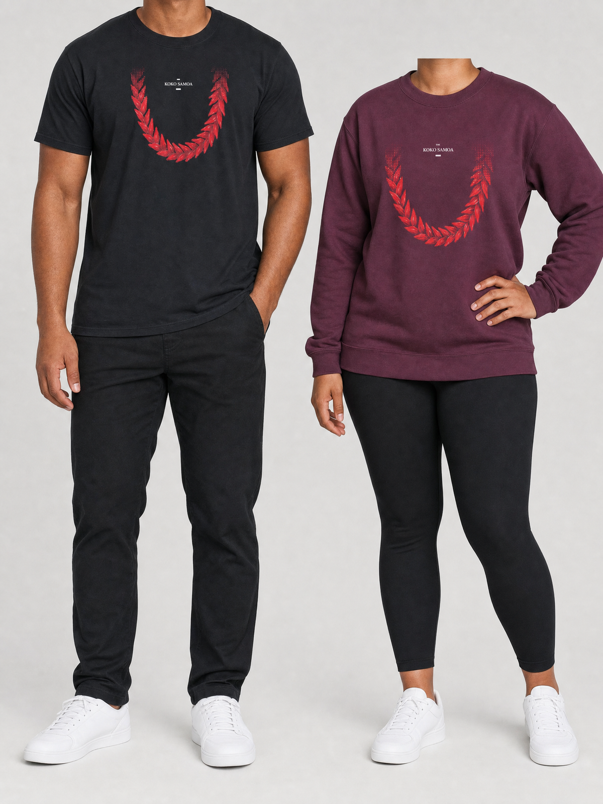 Black Friday Pair gift set: Unisex Tee - Ula Fala and Unisex Heavy Sweatshirt - Ula Fala, shown together.