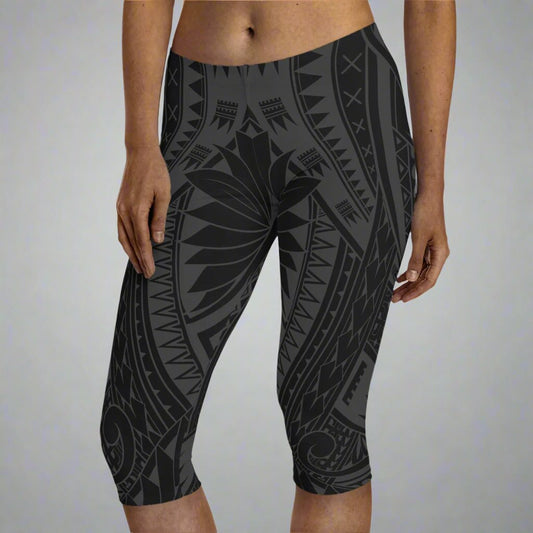 Women's Capri Leggings - Koa Sun Collection - Warrior