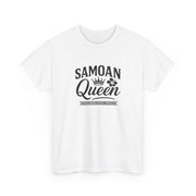 Samoan Queen print on a white heavyweight unisex tee