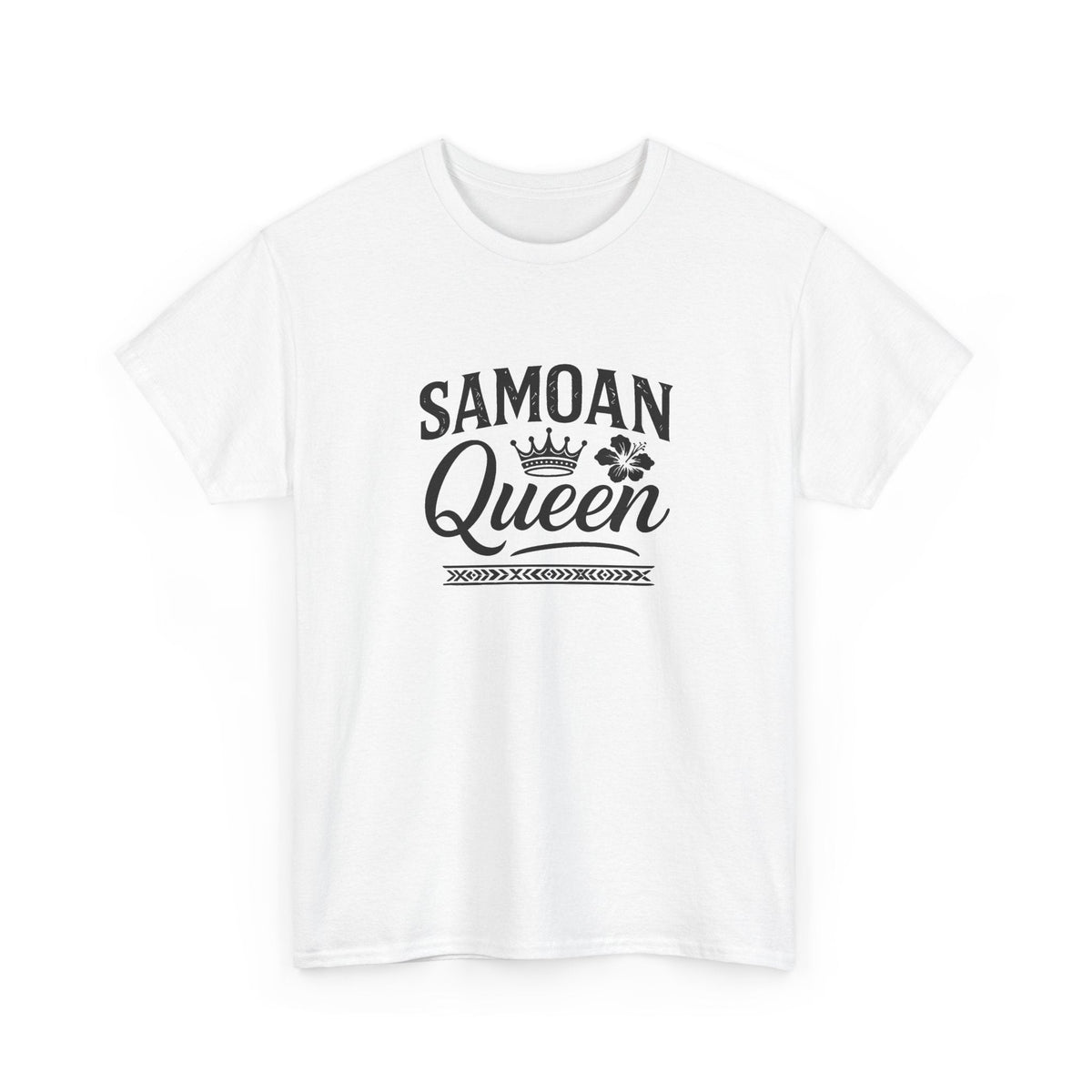 Samoan Queen print on a white heavyweight unisex tee