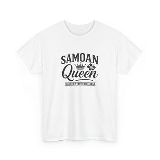 Samoan Queen print on a white heavyweight unisex tee