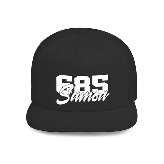Flat Bill Snapback Hat - 685Samoa - Black Embroidery - AU/NZ/USA