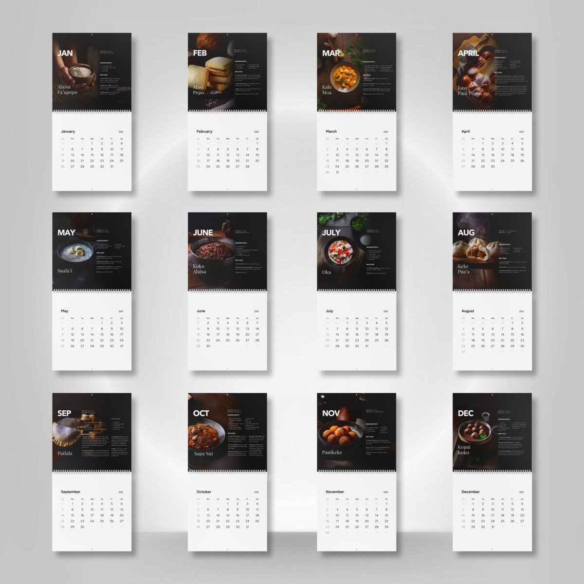 2025 Kitchen Calendar - Samoan Recipes - AU/NZ - The Koko Samoa