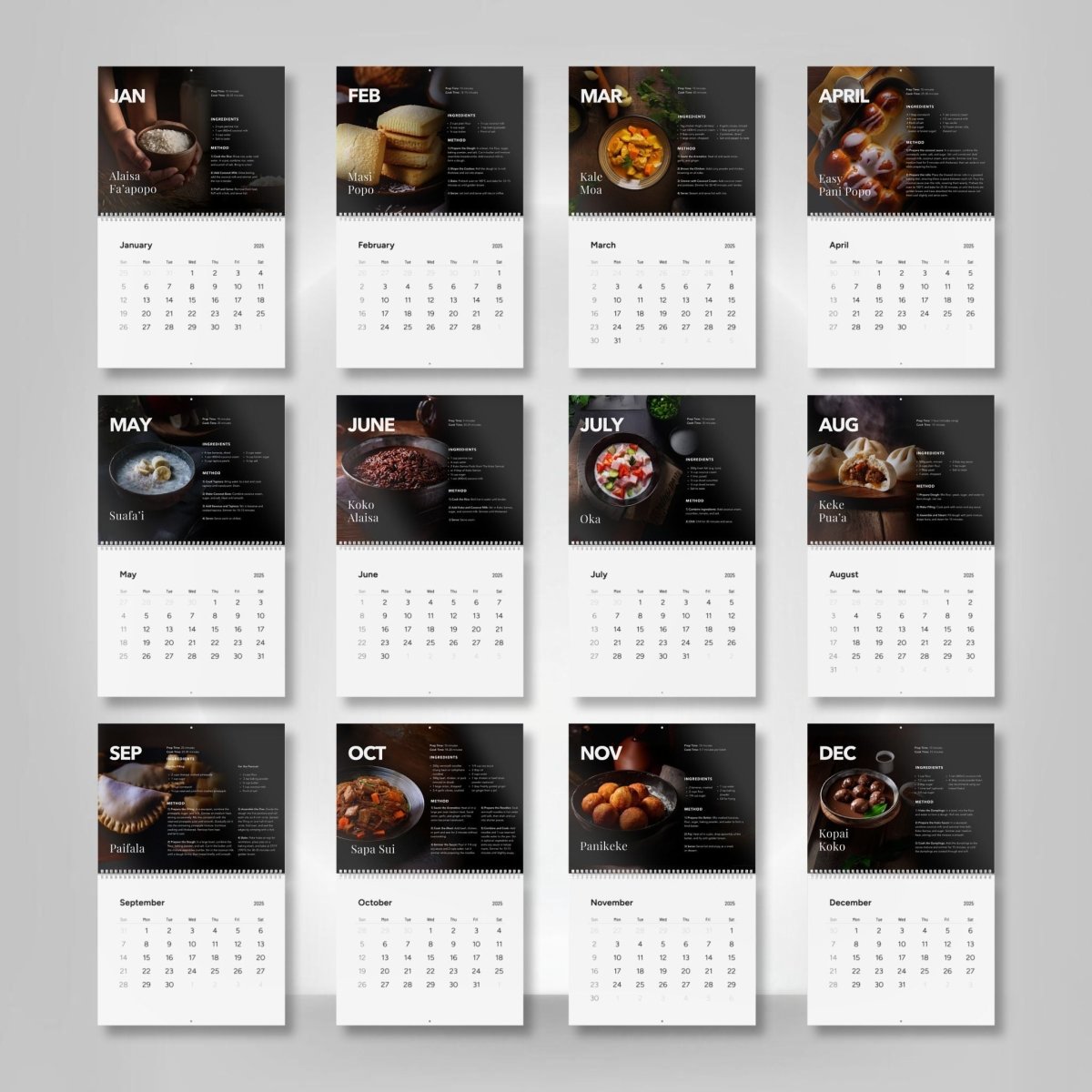 2025 Kitchen Calendar - Samoan Recipes - AU/NZ - The Koko Samoa