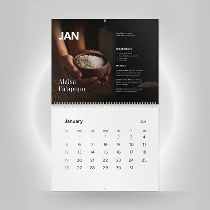 2025 Kitchen Calendar - Samoan Recipes - AU/NZ - The Koko Samoa