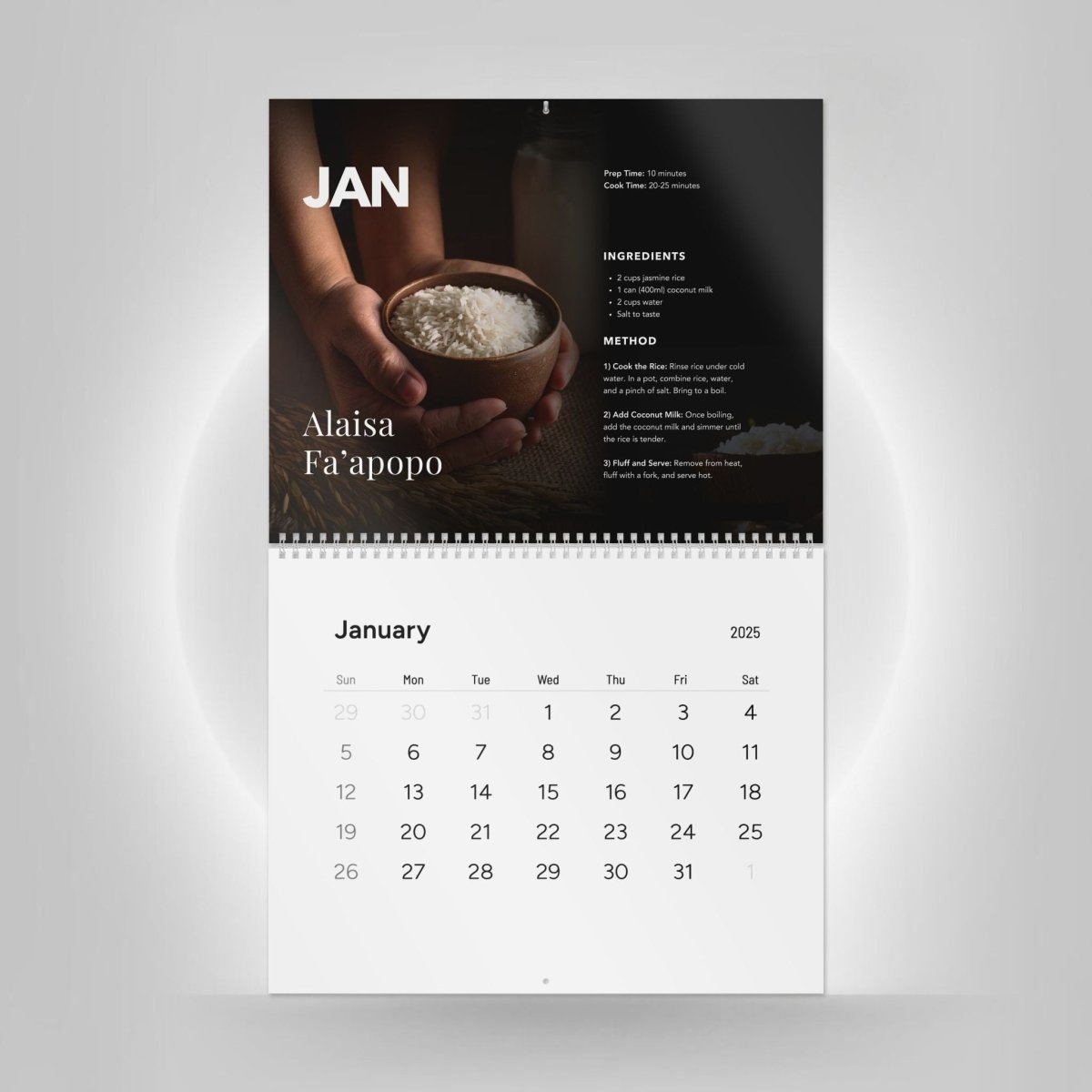 2025 Kitchen Calendar - Samoan Recipes - AU/NZ - The Koko Samoa