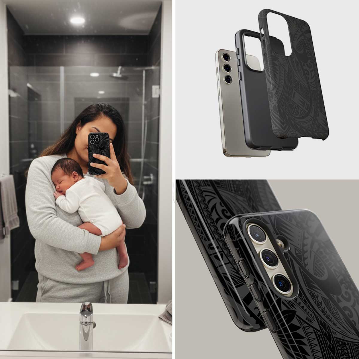 Printify Tough Phone Case Warrior design for AU/NZ/USA models, featuring a rugged style and protective build for smartphones.