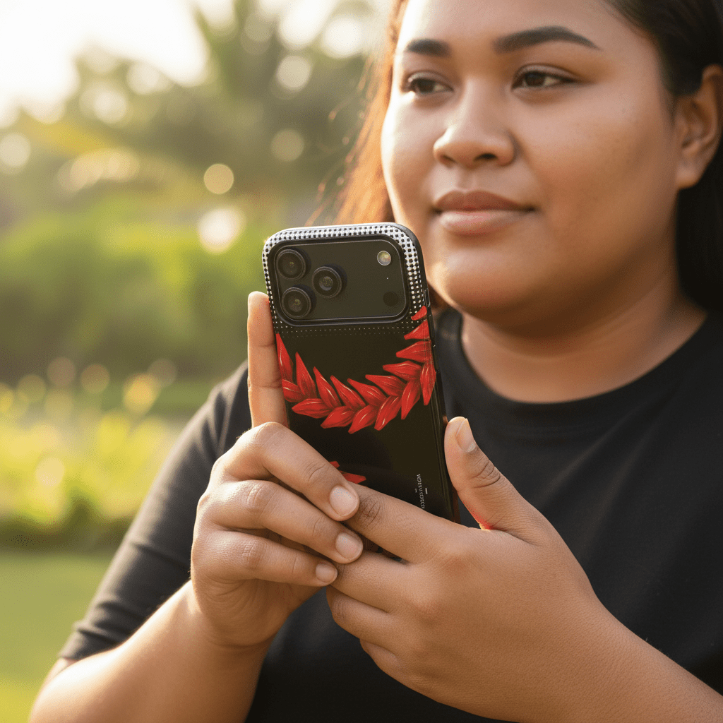 Printify Tough Phone Case with Ula Fala design for AU, NZ, and USA models, featuring durable protection and vibrant artwork.