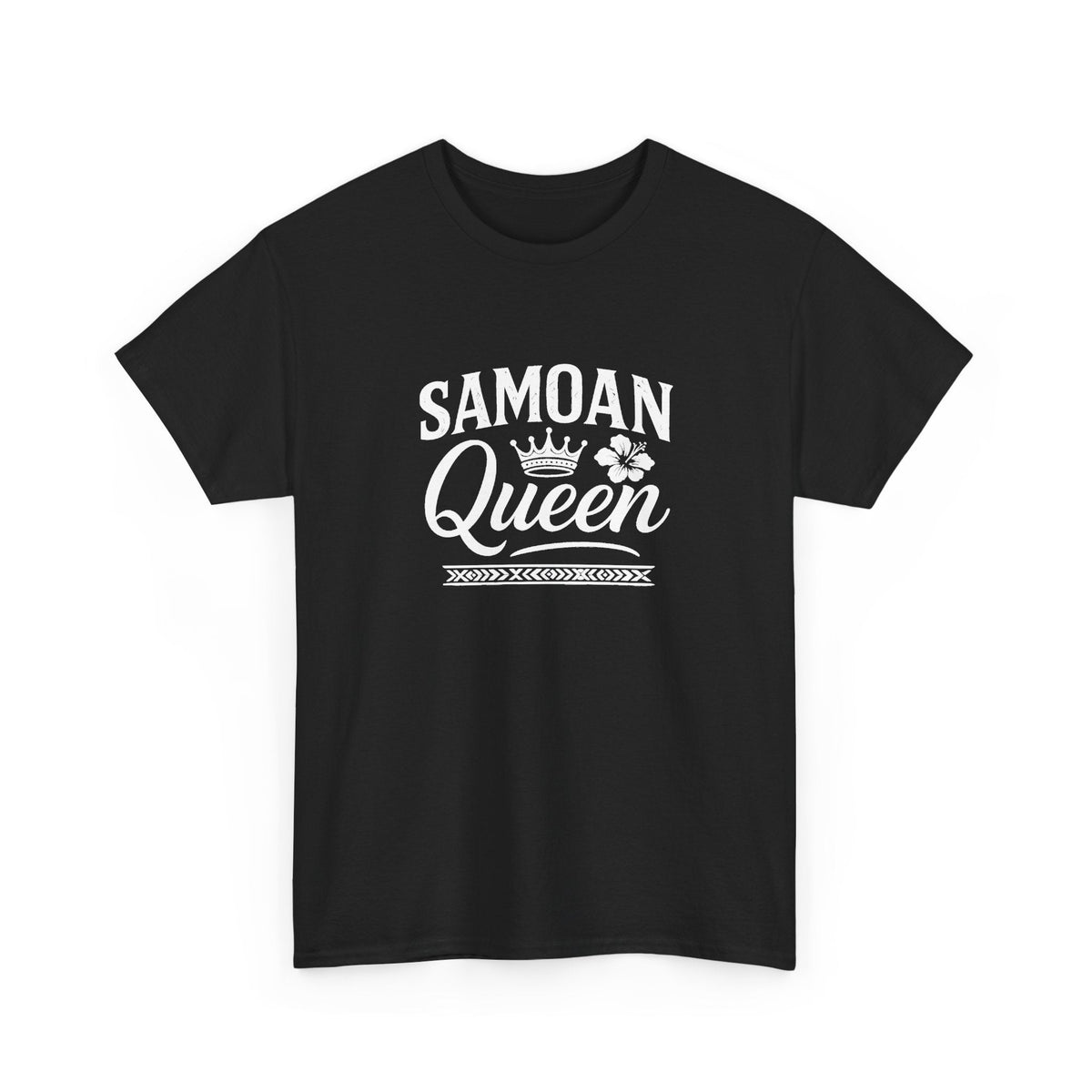 Samoan Queen print on a black heavyweight unisex tee