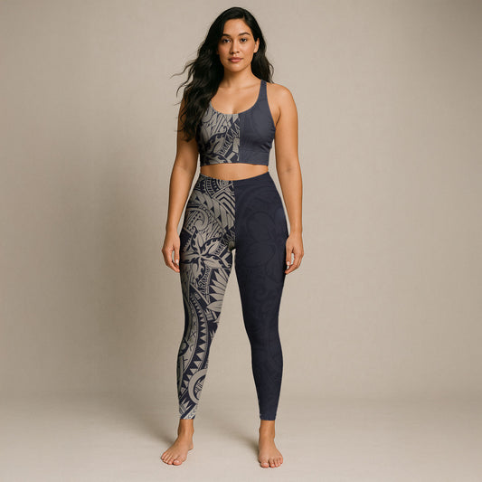 IslandFlex Leggings - Blue Bloom - AU/NZ/USA