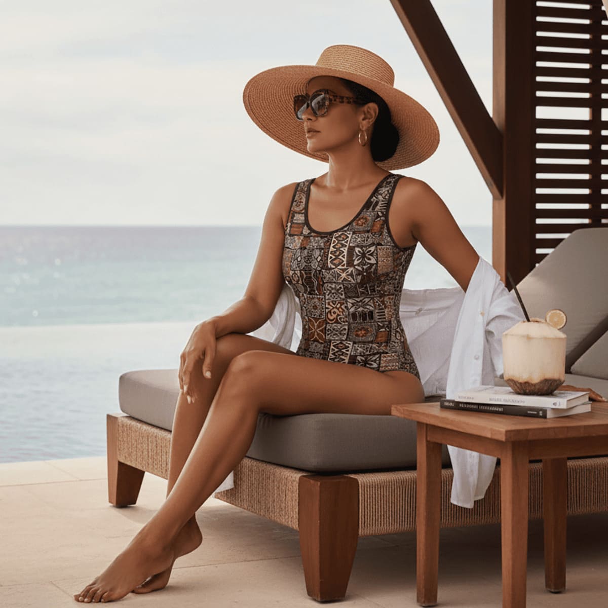 Black women's classic one-piece swimsuit, featuring a sleek design and comfortable fit for swimwear.