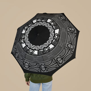 PasifikaOne Māori umbrella, 48-inch (122cm) outdoor accessory with traditional design, suitable for AU/NZ weather.