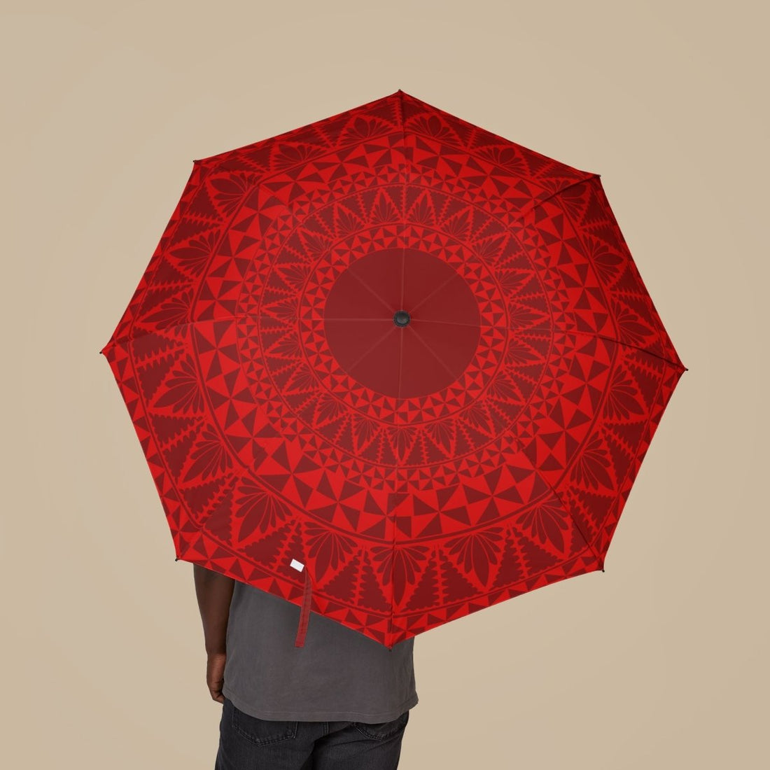 PasifikaOne Tongan Red umbrella, 48-inch (122cm) size, vibrant red fabric, outdoor accessories for AU/NZ regions