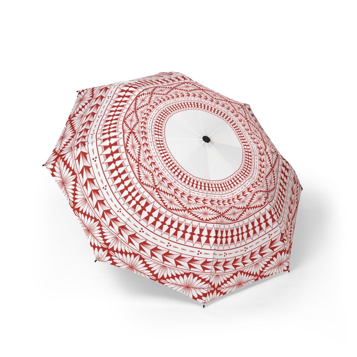 PasifikaOne Tongan White umbrella, 48-inch (122cm) canopy, outdoor accessories, featuring traditional Polynesian design.