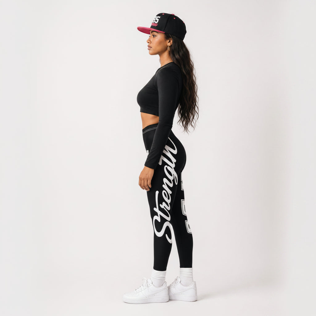 Mid-rise casual leggings from Nesian Strength by MWW On Demand, featuring comfortable fit and stylish design.