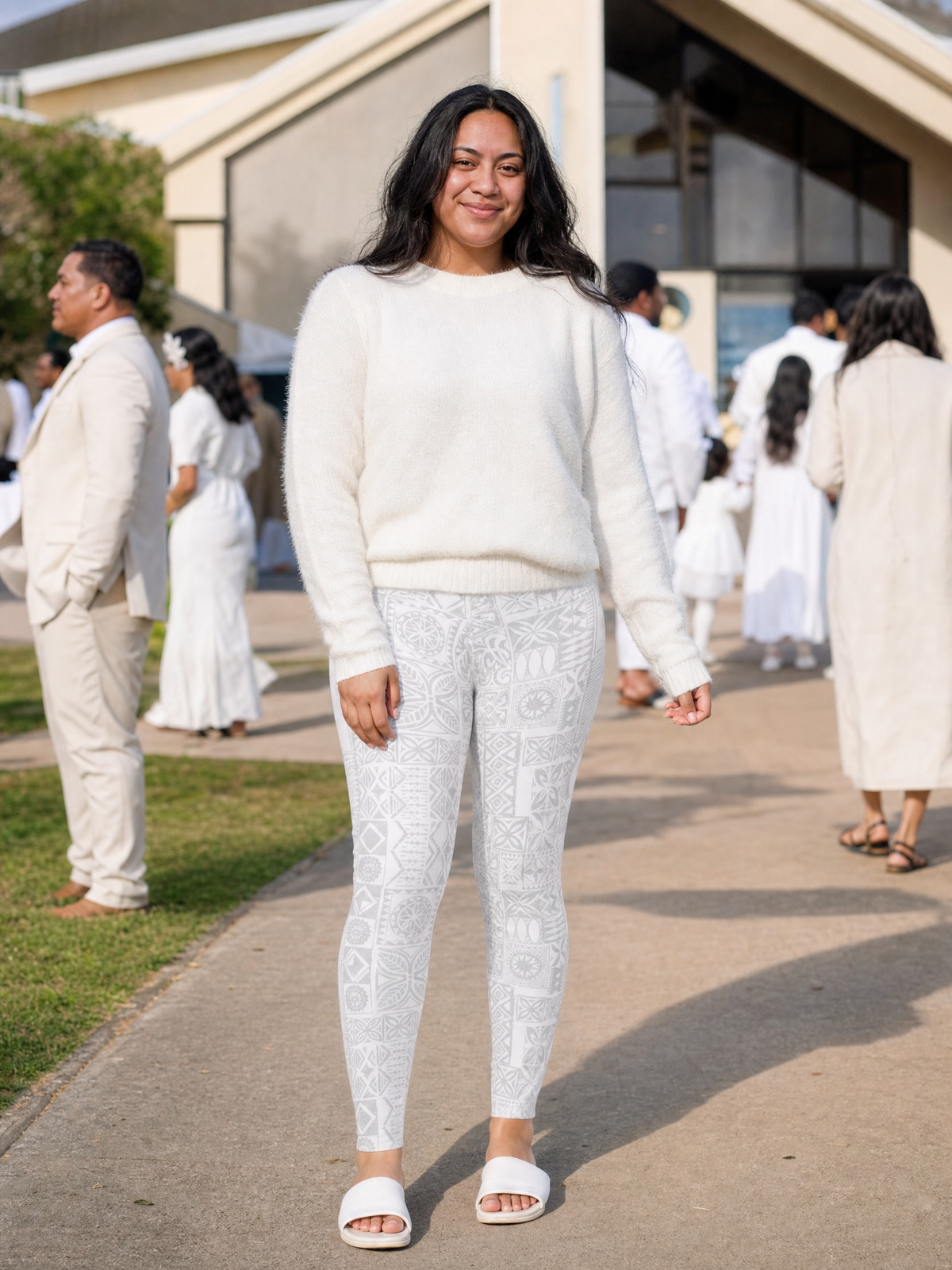 Casual Leggings - White Sunday worn in everyday life