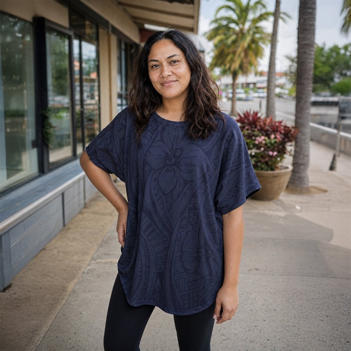 Dolman Tee - Blue Bloom - AU/NZ/USA - The Koko Samoa