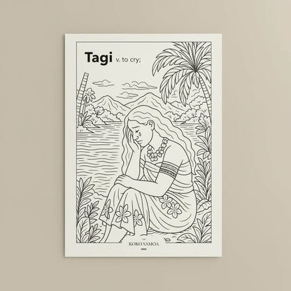 Downloadable Learn and Colour Sheet - Tagi - AU/NZ/USA - The Koko Samoa