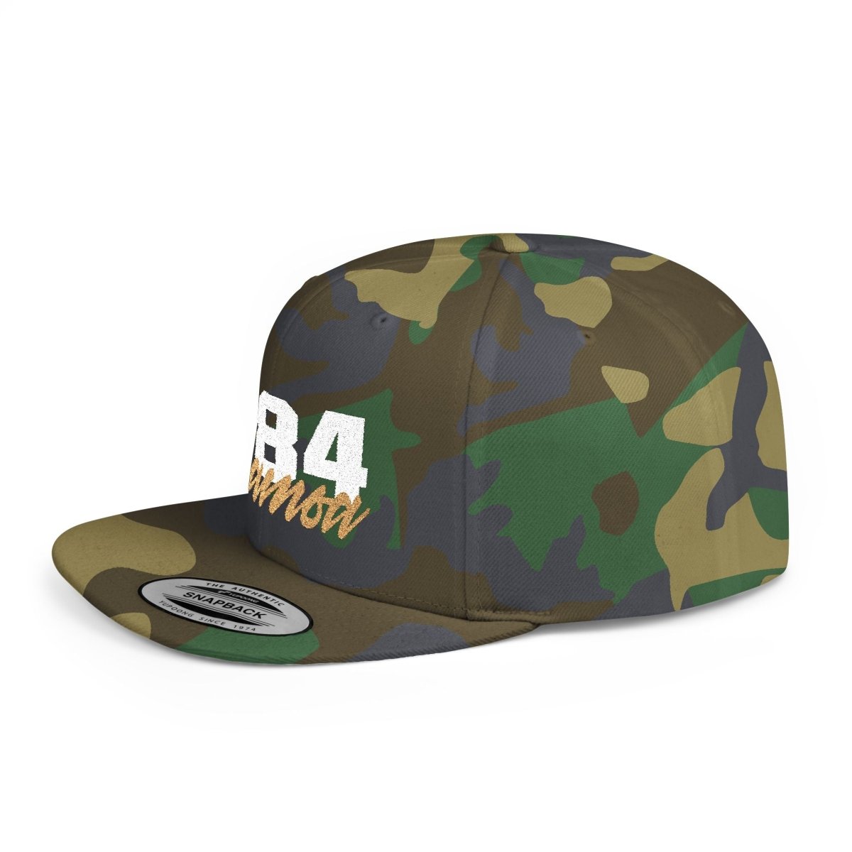 Flat Bill Snapback Hat - 684 Samoa - White & Gold Embroidery - AU/NZ/USA - The Koko Samoa