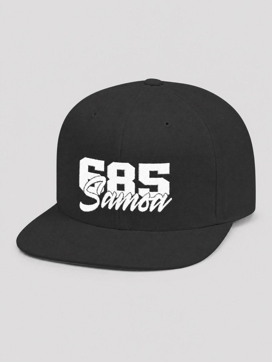 Flat Bill Snapback Hat - 685Samoa - Black Embroidery - AU/NZ/USA - The Koko Samoa