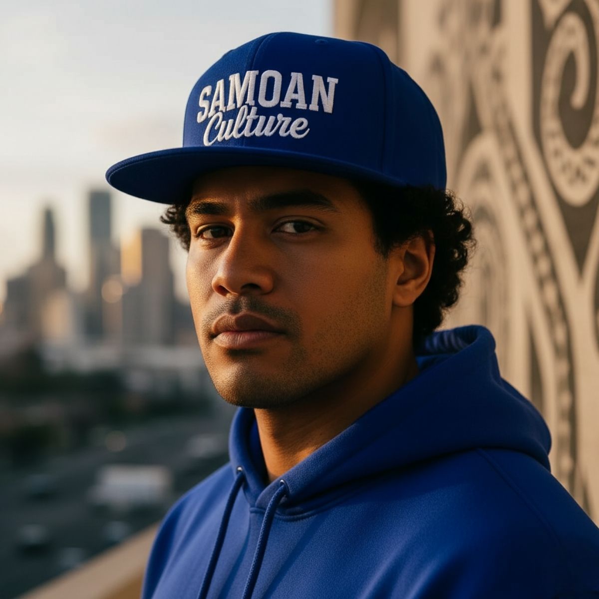 Flat Bill Snapback Hat - Samoa Culture - White & Grey Embroidery - AU/NZ/USA - The Koko Samoa