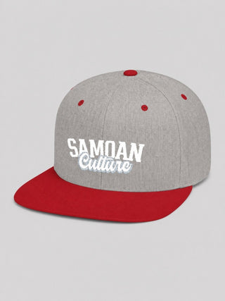 Flat Bill Snapback Hat - Samoa Culture - White & Grey Embroidery - AU/NZ/USA - The Koko Samoa