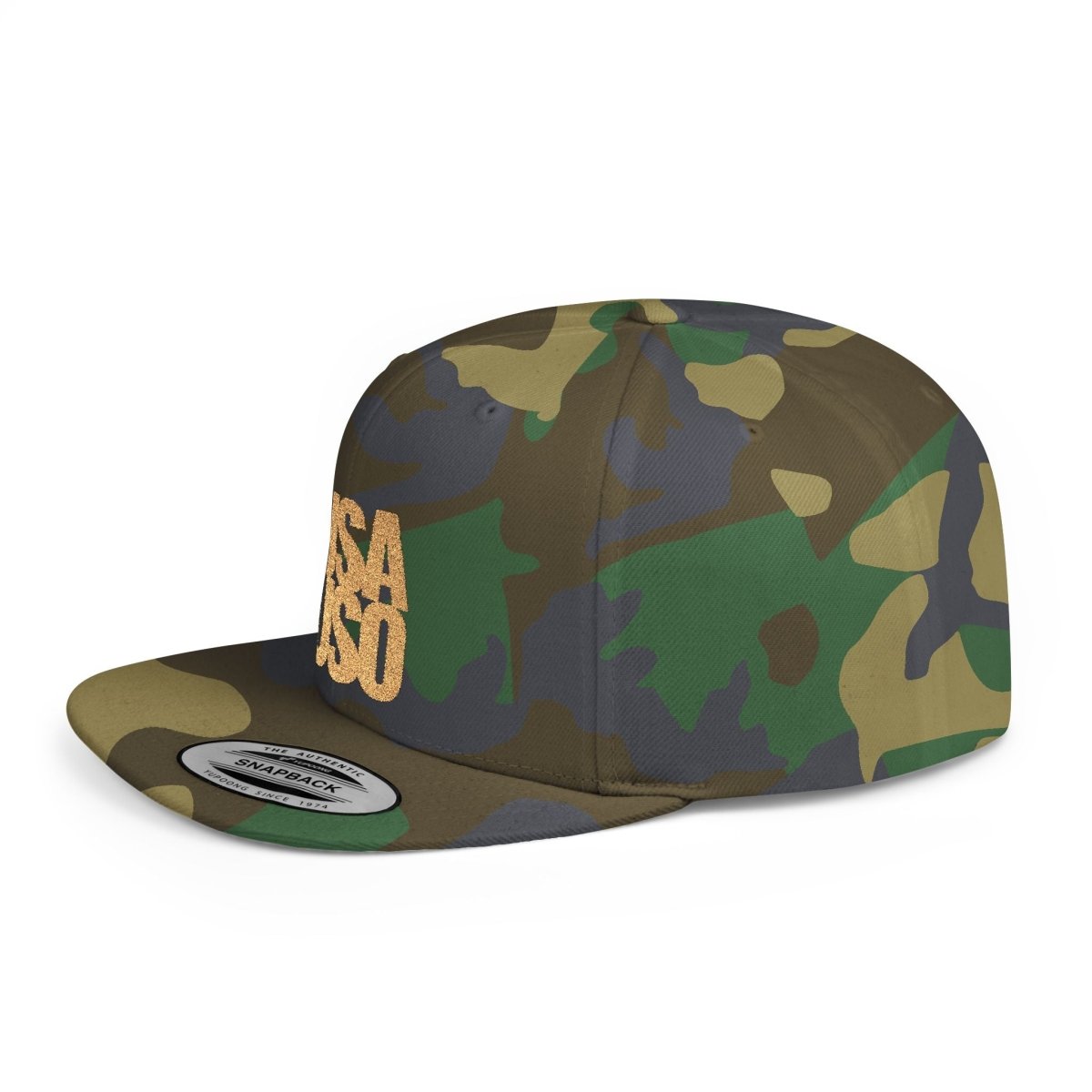 Flat Bill Snapback Hat — USA USO - Gold Embroidery - AU/NZ/USA - The Koko Samoa