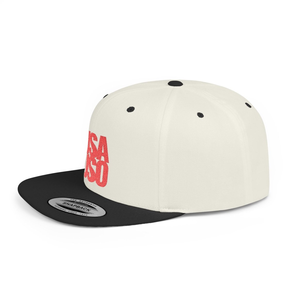 Flat Bill Snapback Hat — USA USO - Red Embroidery - AU/NZ/USA - The Koko Samoa